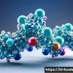 식품에서의 단백질 변성 - A highly detailed scientific illustration showing the three-dimensional native configuration of a pr...